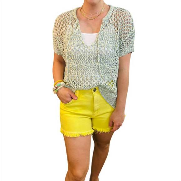 NEW YEST zamira knit sweater in lime multi - Picture 1 of 3